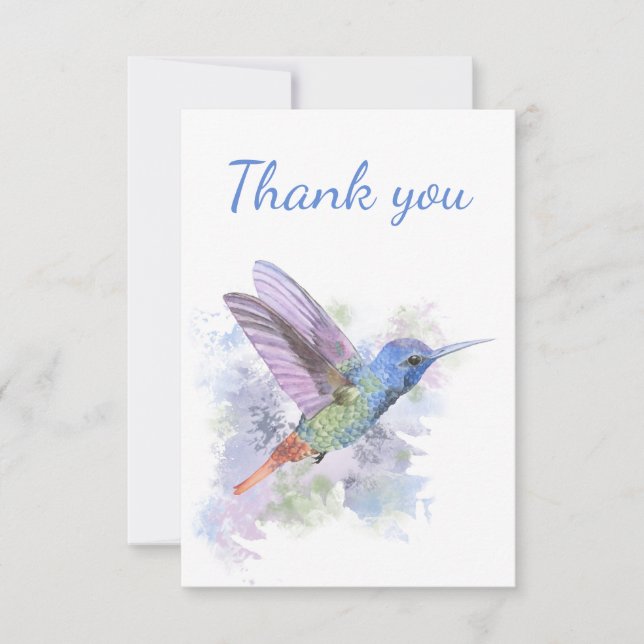 Cartão De Agradecimento Obrigado, Hummingbird Garden Bird Nature Art (Frente)