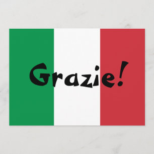 Cartão De Agradecimento Obrigado italiano da bandeira você