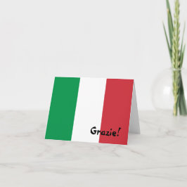 Cartão De Agradecimento Obrigado italiano da bandeira você