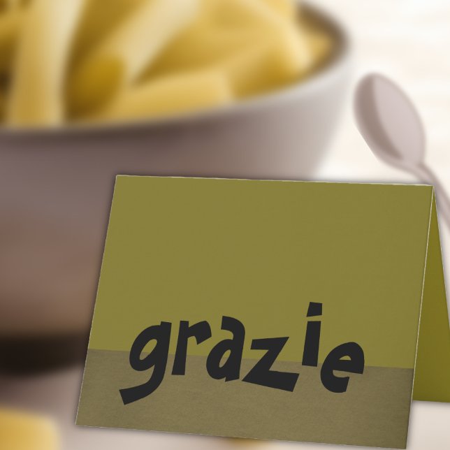 Cartão De Agradecimento Obrigado italiano você nota Grazie (Criador carregado)