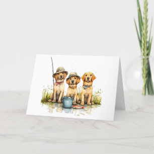 Cartão De Agradecimento Obrigado Labrador Retriever Cães Pescar