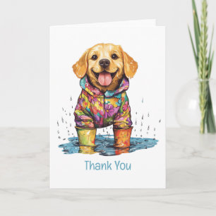 Cartão De Agradecimento Obrigado Labrador Retriever Poça de Chuva