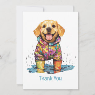 Cartão De Agradecimento Obrigado Labrador Retriever Poça de Chuva