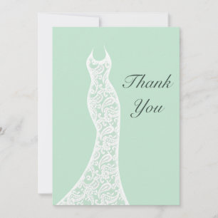 Cartão De Agradecimento Obrigado laçado da hortelã você