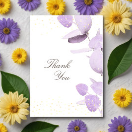 Cartão De Agradecimento Obrigado Lavanda Clássica Eucalyptus Glitter