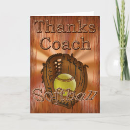 Cartão De Agradecimento Obrigado legal do treinador do softball do Grunge