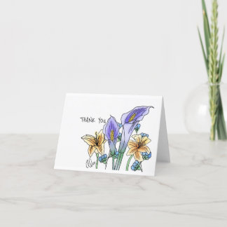 Cartão De Agradecimento Obrigado, Lillies