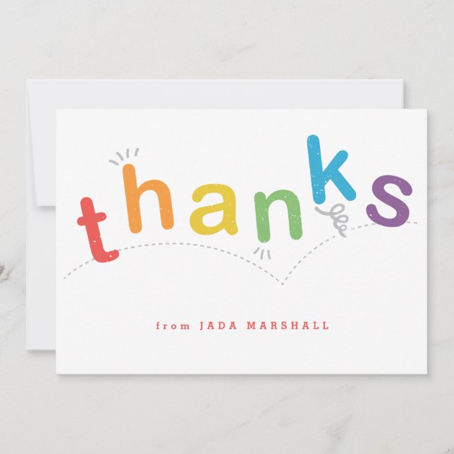 Cartão De Agradecimento Obrigado liso dos miúdos você notecard (Frente)