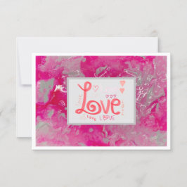 Cartão De Agradecimento Obrigado Love Notecard 3,5" x 5" - Rosa