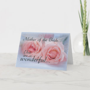 Cartão De Agradecimento Obrigado Mãe da Noiva, Rosas Rosa, Casamento