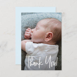 Cartão De Agradecimento Obrigado Mantendo Chá Blue Baby Boy