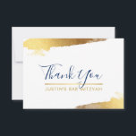 Cartão De Agradecimento OBRIGADO marinho azul luxo moderno<br><div class="desc">pelo kat massard >> kat@simplysweetPAPERIE.com << Uma maneira simples e na moda de dizer obrigado para o seu convidado para assistir ao BAR do seu filho MITZVAH Setup como modelo é simples você adicionar seus próprios detalhes ou clicar no botão personalizar e você pode adicionar ou alterar texto, fontes, tamanhos...</div>