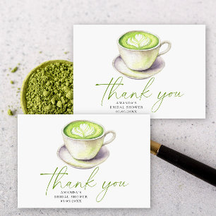 Cartão De Agradecimento Obrigado Matcha Tea Chá de panela
