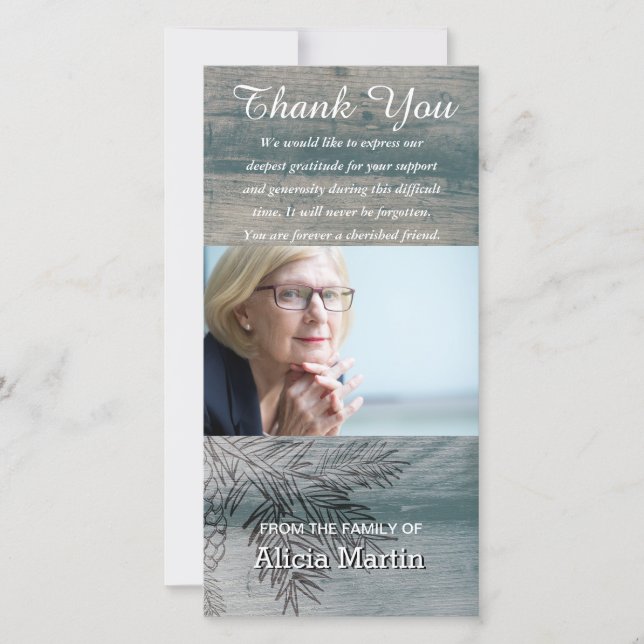Cartão De Agradecimento Obrigado memorável da simpatia da foto você (Frente)