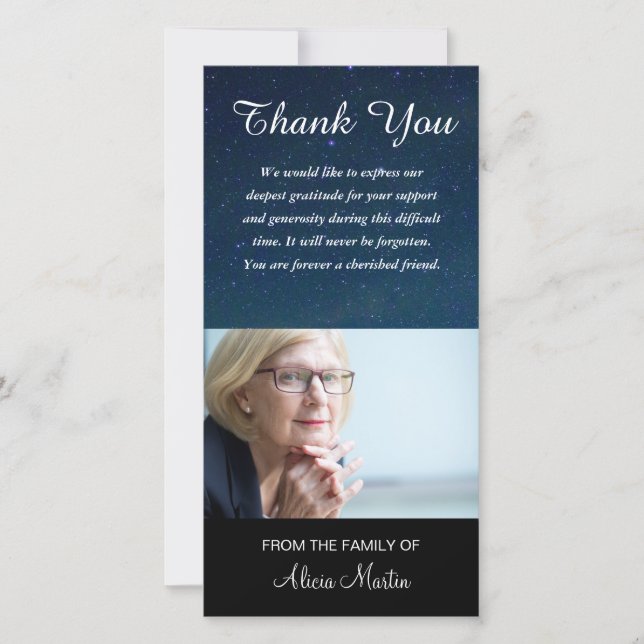 Cartão De Agradecimento Obrigado memorável da simpatia da foto você (Frente)