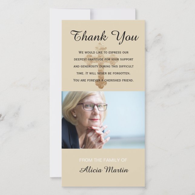 Cartão De Agradecimento Obrigado memorável da simpatia da foto você cruz (Frente)