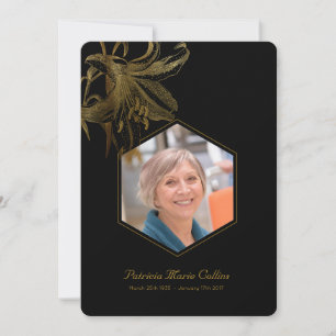 Cartão De Agradecimento Obrigado memorável Dourado da foto dos lírios do