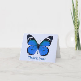 Cartão De Agradecimento Obrigado! Mensagem Personalizada Borboleta Azul