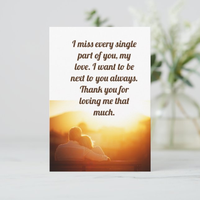 Cartão De Agradecimento Obrigado, meu amor (Em pé/Frente)