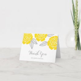 Cartão De Agradecimento Obrigado moderno amarelo e das cinzas do rosa você