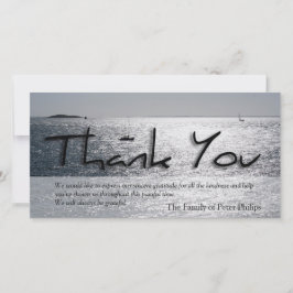 Cartão De Agradecimento Obrigado moderno da simpatia do Seascape 4 você