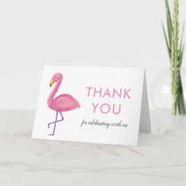 Cartão De Agradecimento Obrigado moderno do chá de fraldas do flamingo