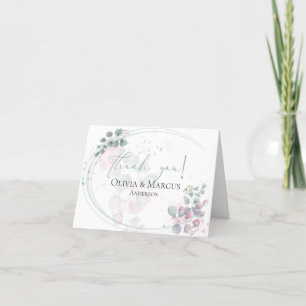 Cartão De Agradecimento Obrigado   Moderno Folhagem de Eucalipto em Aquare