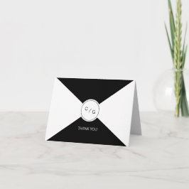 Cartão De Agradecimento Obrigado moderno minimalista branco preto do