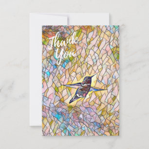 Cartão De Agradecimento Obrigado, mosaico "Hummingbird"