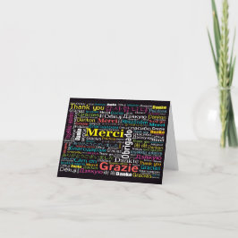 Cartão De Agradecimento Obrigado Multicultural ou Bilhete em Branco