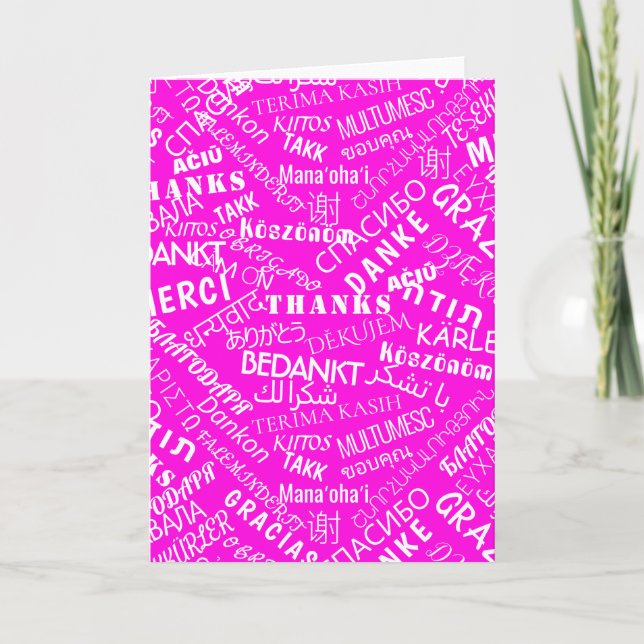 Cartão De Agradecimento Obrigado! - Multiidioma - Internacional (Frente)