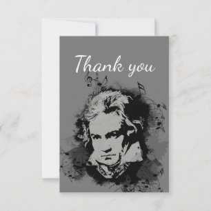 Cartão De Agradecimento Obrigado Musical Beethoven Piano