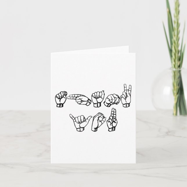 Cartão De Agradecimento Obrigado na ASL (Frente)