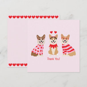 Cartão De Agradecimento Obrigado Namorados Pembroke Welsh Corgi Dogs