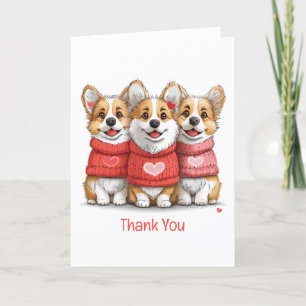 Cartão De Agradecimento Obrigado Namorados Pembroke Welsh Corgi Dogs
