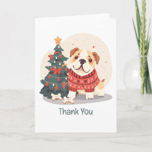 Cartão De Agradecimento Obrigado Natal English Bulldog