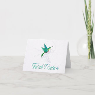 Cartão De Agradecimento Obrigado no colibri hebreu do ~ de Rabah do ~Todah