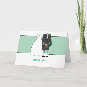 Cartão De Agradecimento Obrigado Noiva e Noivo de Casamento Escocês