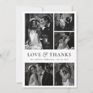 Cartão De Agradecimento Obrigado noivado com colagem de fotos de amor e gr