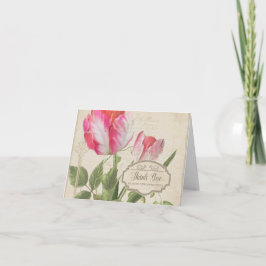 Cartão De Agradecimento Obrigado nota a arte botânica da tulipa do