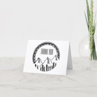 Cartão De Agradecimento Obrigado notar com montanhas e beira