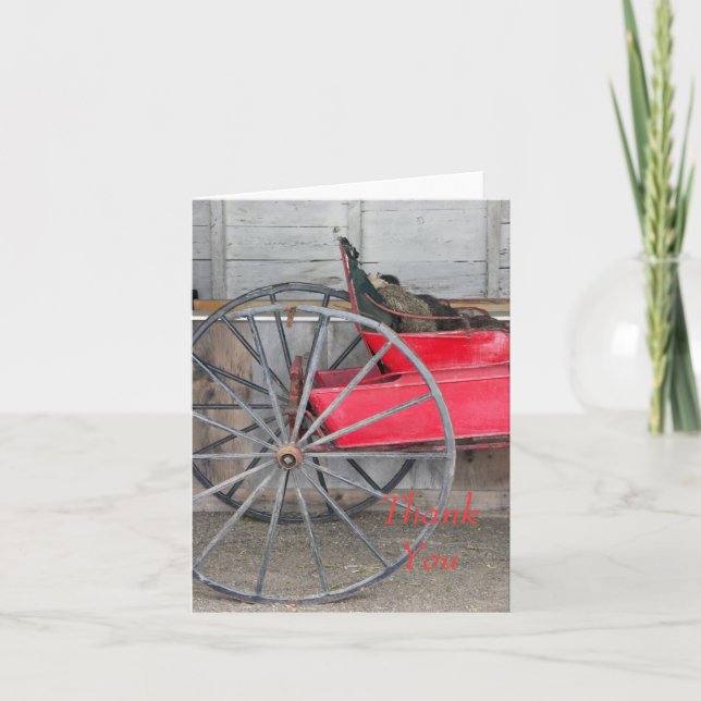 Cartão De Agradecimento Obrigado notar - o carrinho do abanador (Frente)