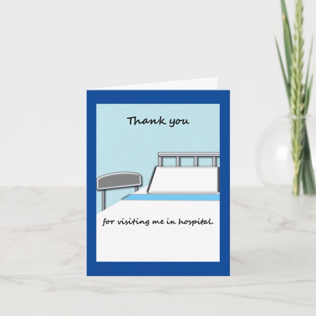 Cartão De Agradecimento Obrigado notar para a visita do hospital (Frente)