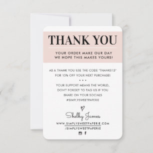 Cartão De Agradecimento OBRIGADO O seu pedido de negócios insere o moderno