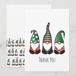 Cartão De Agradecimento Obrigado Padrão Gnome de Natal