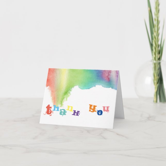 Cartão De Agradecimento Obrigado Paint Splatter (Frente)