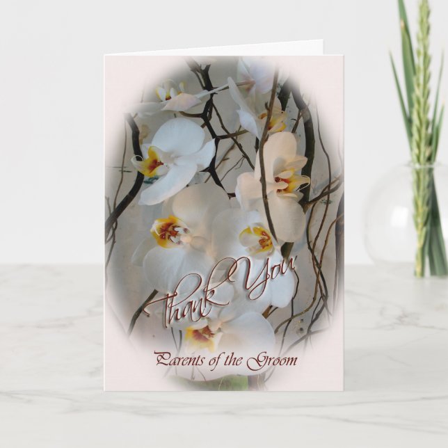 Cartão De Agradecimento Obrigado, pais do Groom (Frente)