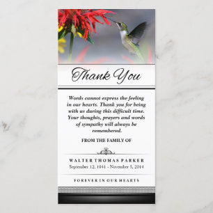 Cartão De Agradecimento Obrigado Palavras De Beija-Pássaros Não Podem Expr