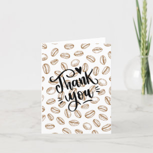 Cartão De Agradecimento Obrigado Palavras sob um fundo de café