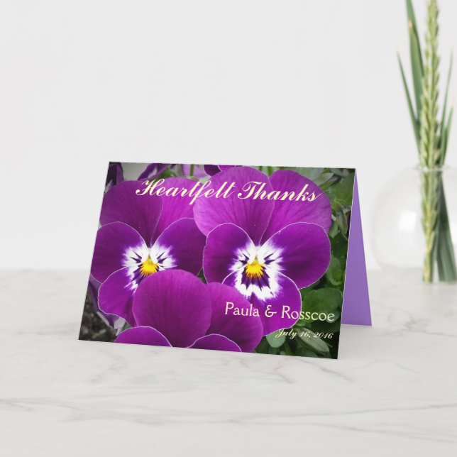 Cartão De Agradecimento Obrigado Pansy (Frente)